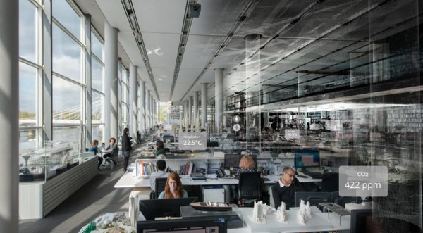 ◇Foster+Partners 본사의 디지털 트윈은 거주, 공기 품질 및 에너지 사용량에 대한 실시간 및 과거 판독치를 3D로 구현했습니다.(사진:dezeen)