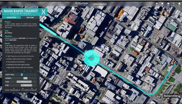 빌드미디어(Build Media)의 디지털 모델은 뉴질랜드 웰링턴 시의회에서 의사 결정을 위한 플랫폼으로 사용되고 있습니다.(사진: dezeen 영상 캡처. 클릭을 하면 영상을 볼 수 있음.)