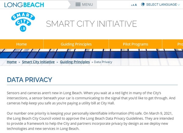 자료: 롱비치 시티 홈페이지 캡처