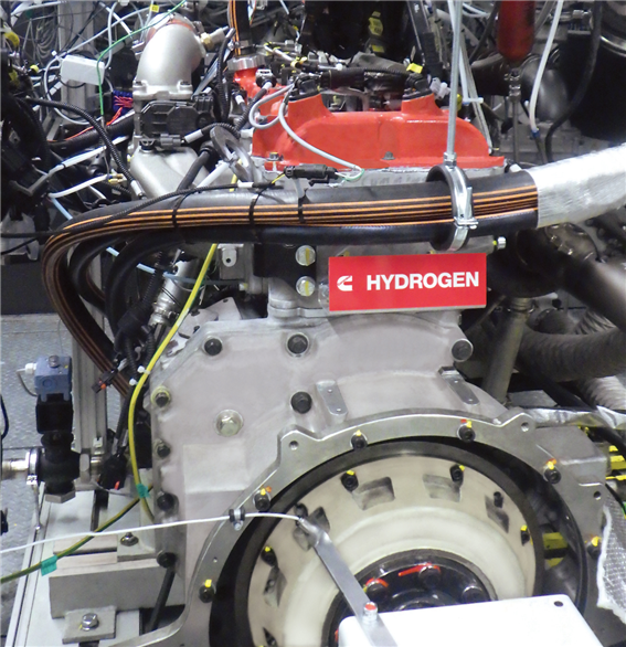 커민스의 수소연료전지 엔진 테스트 장면. 사진=커민스