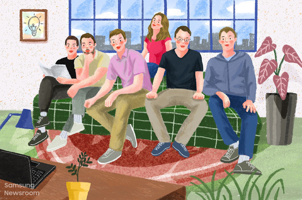 ◇시각 지능 기술을 연구하고 있는 삼성전자 우크라이나 연구소 (Samsung R&D Institute Ukraine) 연구원들.(그림:삼성전자)