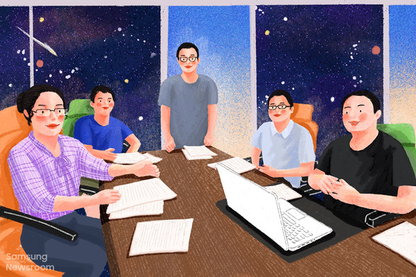 ◇삼성전자 중국 베이징 연구소(SRC-B) 연구원들.(그림: 삼성전자)