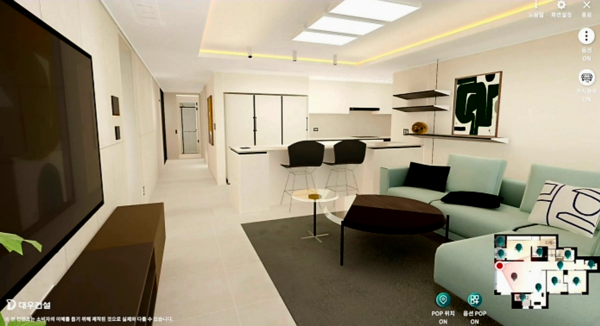 ◇영통 '푸르지오 트레센츠’ 단지의 메타갤러리 시연 모습(PC버전)(사진: 대우건설)