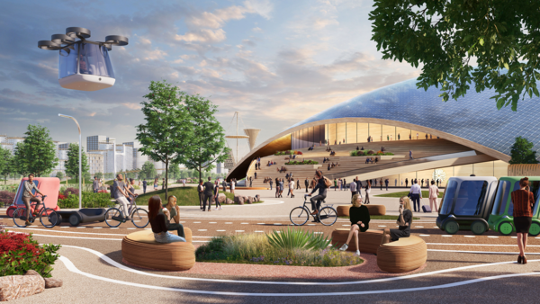 텔로사에서는 자전거와 에어택시가 핵심 교통 인프라다. 사진=텔로사