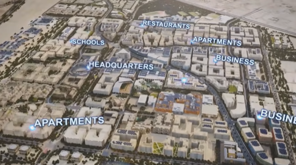 설계 단계부터 구역별 스마트시티를 구현한 마스다르 시의 구조. 사진=마스다르 시 유튜브 채널 