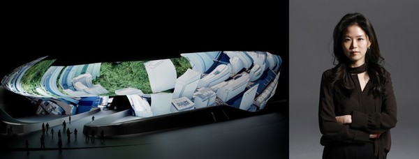  * 동대문 디자인 플라자에서 3D 맵핑으로 구현된 미래도시, 강이연 작가