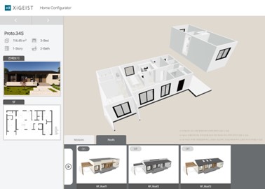 고객이 직접 모듈을 조합해 원하는 주택을 미리 구현해 볼 수 있는 사 ‘XG 컨피규레이터(XG Configurator)’ 화면 (사진제공. GS건설)