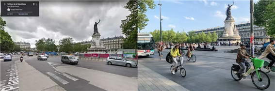  * 2014년(왼쪽)과 2023년의 달라진 통행 모습. 사진=슬레이트