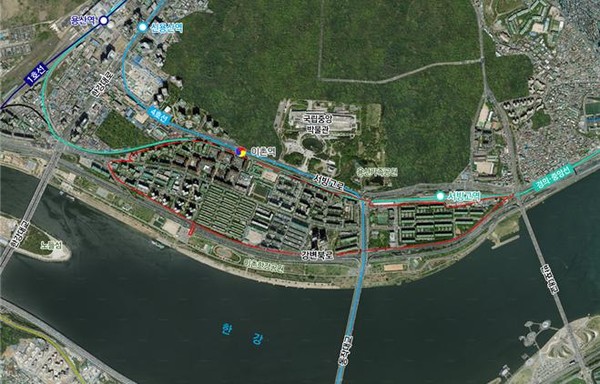 용산구 서빙고동 아파트지구 지구단위계획구역.(출처. 서울시)