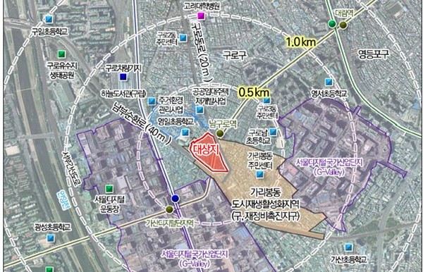 가리봉동 87-177 일대 재개발 사업 대상지 현황(출처. 서울시)