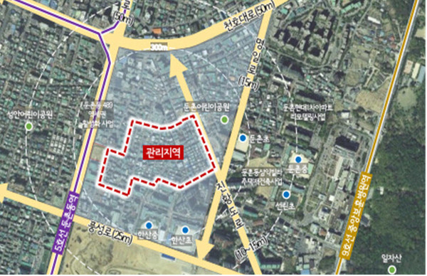 강동구 돈촌동 모아타운 위치도 (출처. 서울시)