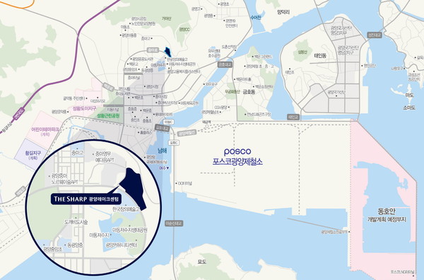 더샵 광양레이크센텀 위치도 (사진. 포스코이앤씨)