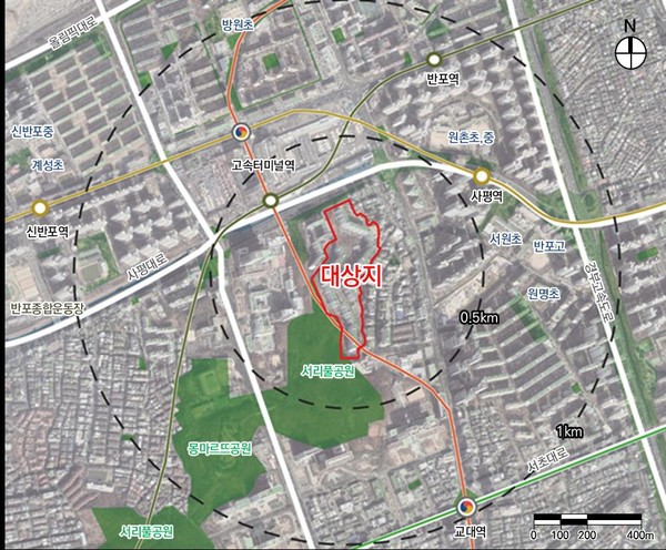 반포미도아파트 재건축 사업 대상지 (사진제공. 서울시)