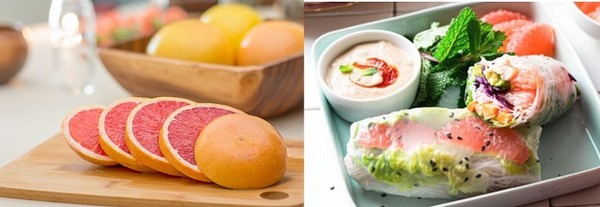 플로리다 자몽(좌), 플로리다 자몽&치킨 스프링롤(우)