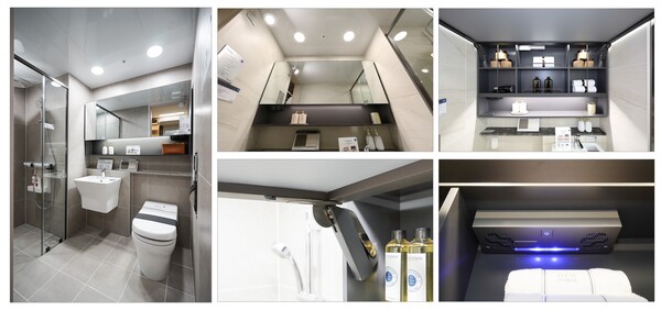 굿디자인 마크를 획득한 ‘플랩욕실장’ 설치 상세사진 (사진제공. 두산건설)