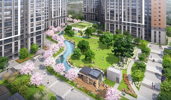 '용인 둔전역 에피트’ 워터플라자 투시도(사진제공=HL디앤아이한라㈜)