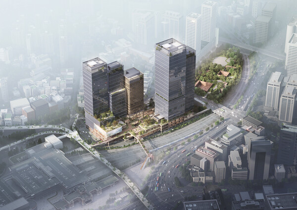 서울역북부역세권 복합개발사업 항공 조감도 (사진제공=한화 건설)