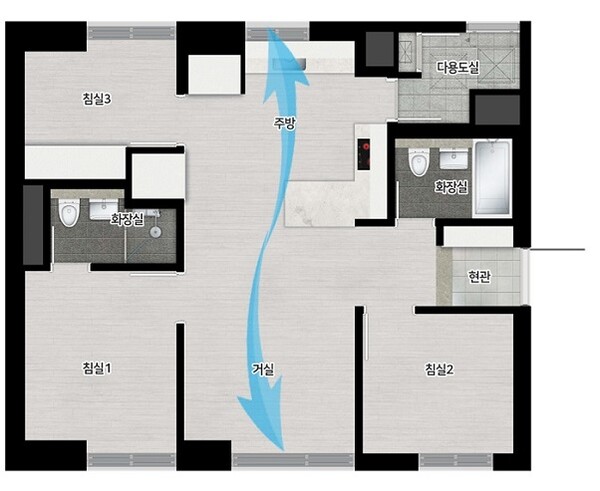 '천호역 마에스트로' 전용 43 D타입 평면도