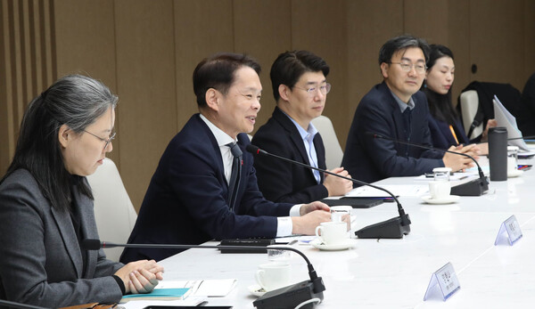 하반기 기업환경정책협의회에서 이병화 환경부 차관이 인사말을 하고 있다.(사진제공=대한상공회의소)