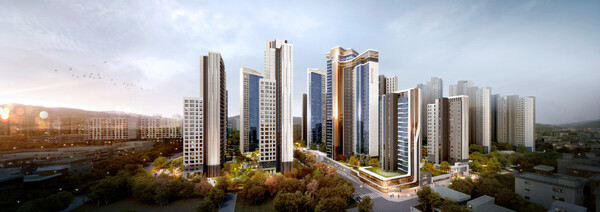 명일동 삼익맨숀아파트 재건축정비사업 '써밋 이스티지' 투시도 (사진제공=대우건설)