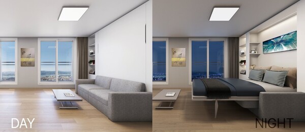 세로형 더블침대와 소파를 결합한 홀리데이 타입 (사진제공=희림)