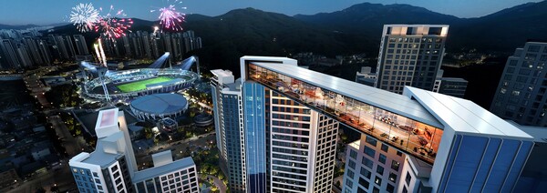 안양 종합운동장 동측 재개발 '래미안 하이스티지' 스카이브릿지 (사진제공=삼성물산)