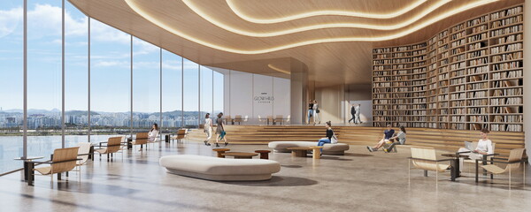 래미안 글로우힐즈 한남 커뮤니티 내 글로우 라이브러리 (사진제공=삼성물산)