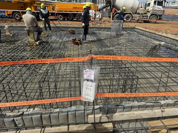 운정신도시 3지구 A-8 블록 현장에 적용된 온도이력 추종 양생시스템 (사진제공=대우건설)