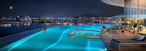 현대건설이 한남4구역 30블록에 제안하는 스카이 인티니피 풀