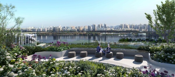 래미안 글로우힐즈 한남 루프탑에서 바라본 한강 조망 (사진=삼성물산)