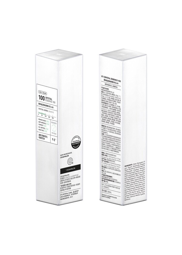 브이티 리들샷 제품이 중국에서 크리스탈에센스로 출시된다. 크리스탈에센스100샷 이미지.