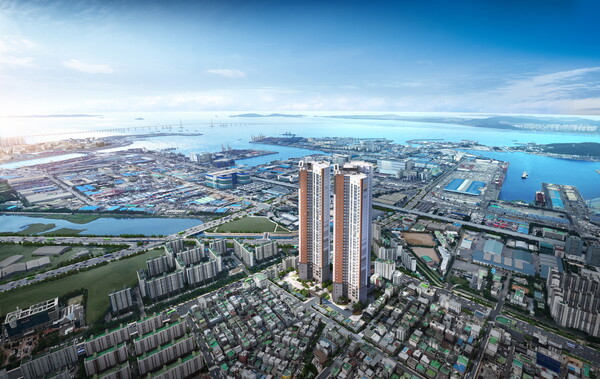 용현 우방 아이유쉘 센트럴마린 조감도 (사진=대한토지신탁)