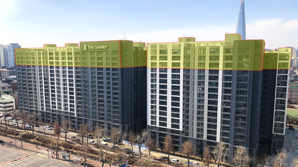 국내 최초 수직증축 리모델링으로 3개층이 늘어난 ‘잠실 더샵 루벤’ (사진=포스코이앤씨)