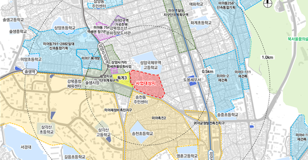 미아동 345-1 일대 신속통합기획 대상지 (출처=서울시)