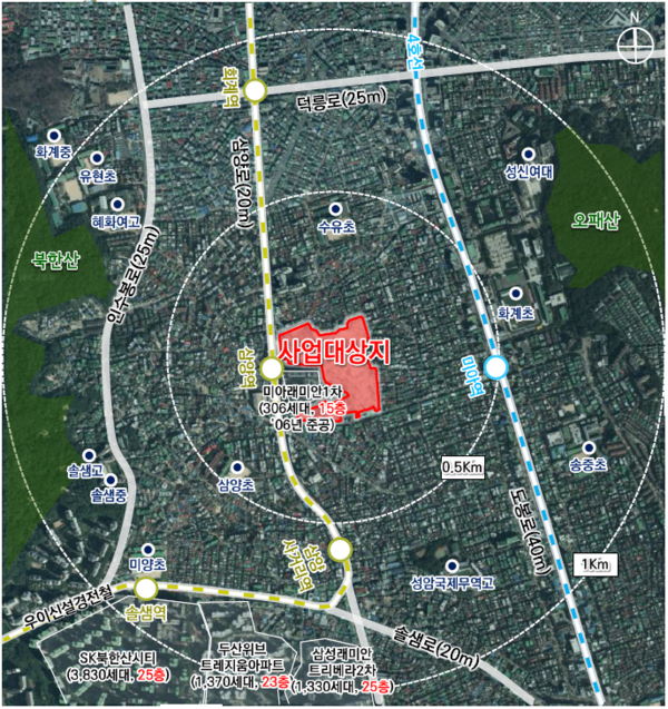 미아제3구역 주택재개발 정비구역 위치도 (사진=서울시)
