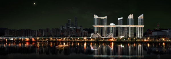 HDC현대산업개발이 용산 정비창 전면 1구역 재개발 구역에 제시한 조감도 