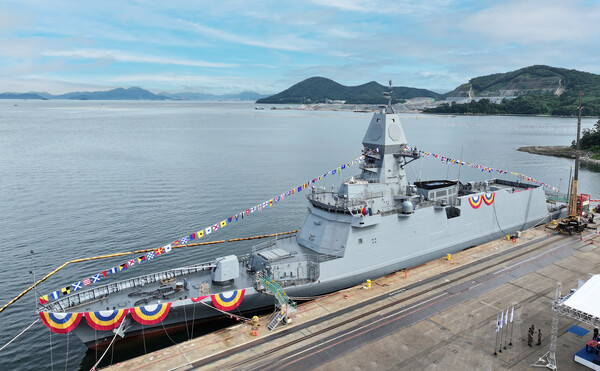 해군의 차세대 주력 호위함인 ‘경북함(울산급 Batch-III 2번함) (사진=SK오션플랜트)