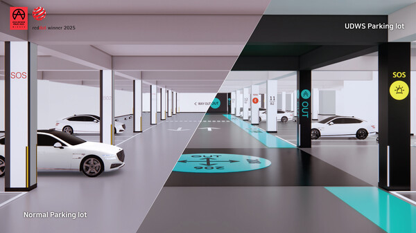 유니버설 디자인 웨이파인딩 시스템 적용 전후 비교 사진 (사진제공=현대건설)