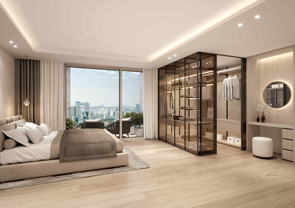 래미안 루미원 99A 침실과 프라이빗 테라스 (사진=삼성물산)