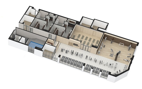 ‘신분평 더웨이시티 제일풍경채’ 실내 운동시설 (사진=HMG그룹)