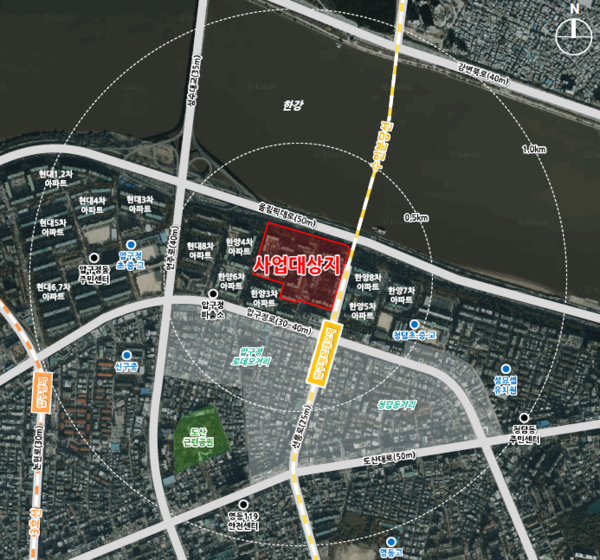 압구정5구역 재건축 위치도 (출처=서울시)