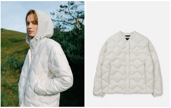 여성 솟솟 넥리스 경량 다운 (출처 = 코오롱스포츠 홈페이지)