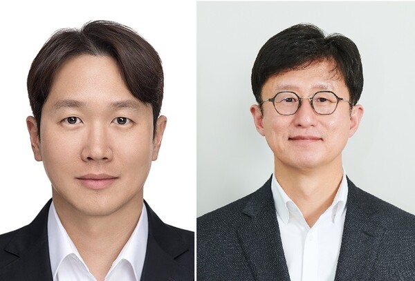 코오롱스페이스웍스 안상현 대표이사(왼쪽)와 코오롱모빌리티그룹 최현석 대표이사