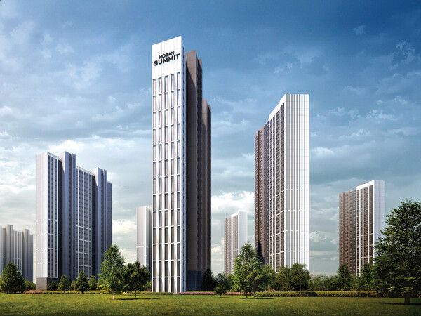 ‘2025 한국색채대상’에서 혁신(레드)상을 수상한 아파트 외부 입면 디자인 (사진제공=호반건설)